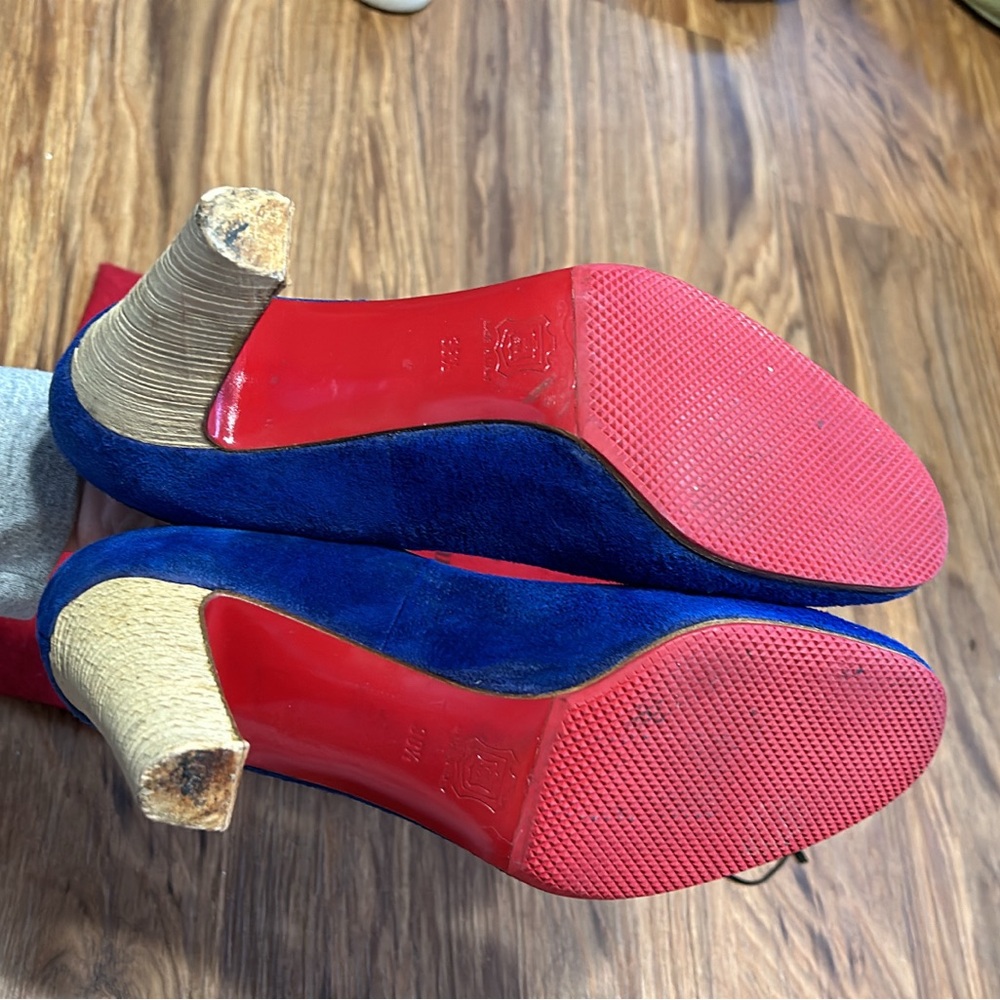 Christian Louboutin Women's Blue Suede Pumps - Picture 2 of 2